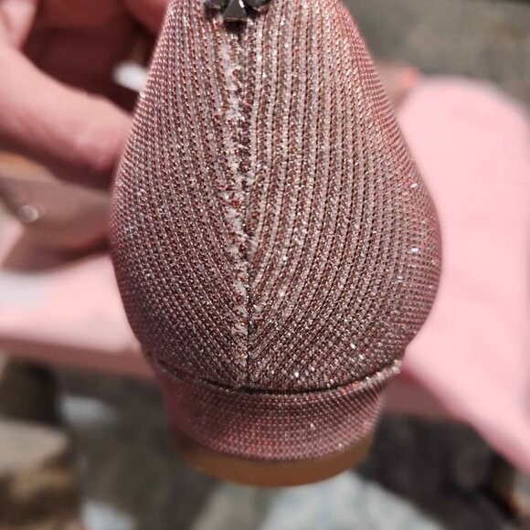 New in Box Kate Spade Mallory Pink / Rose Gold Metallic Mary Jane Flats Size 7 - Picture 4 of 9